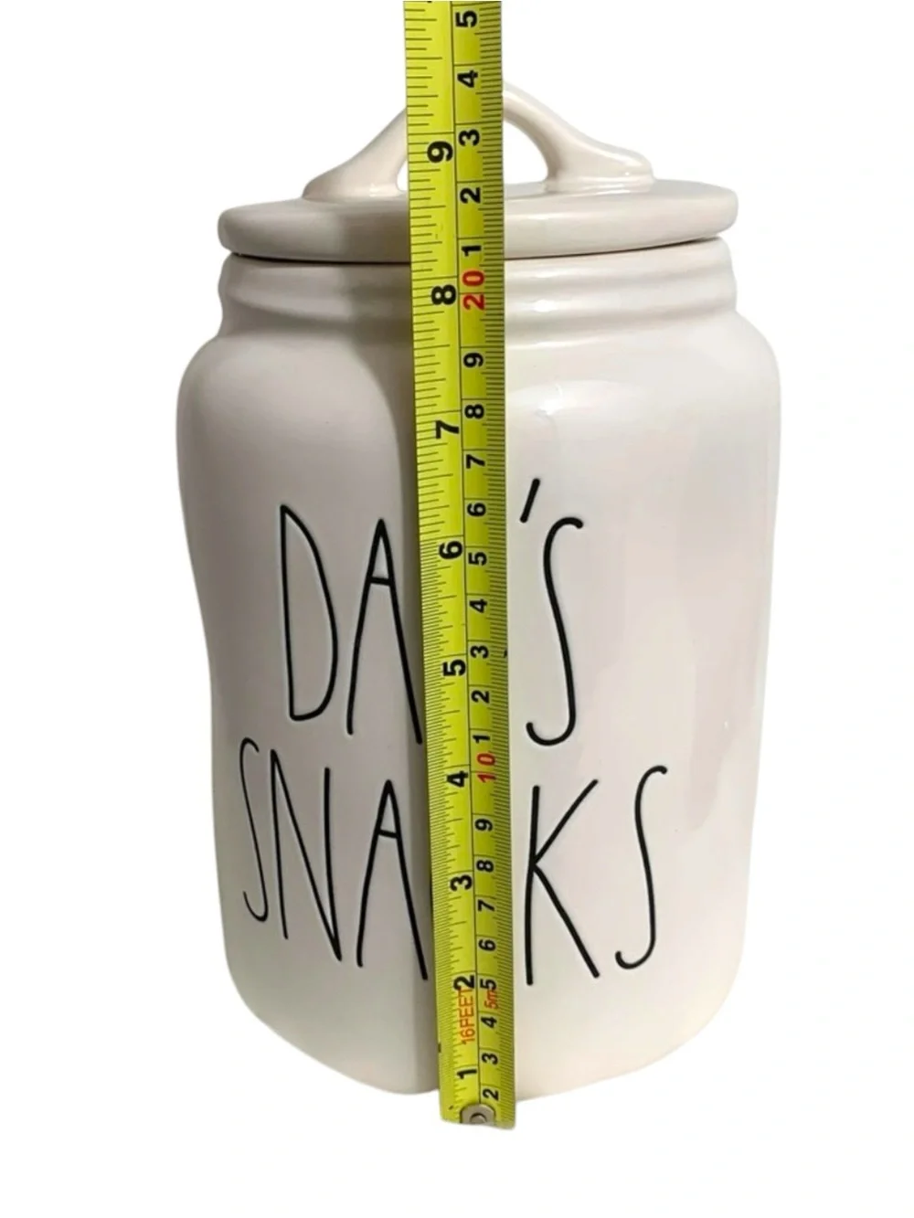 BRAND NEW Rae Dunn DAD’S SNACKS Ceramic Canister storage kitchen organizer 9
